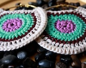 Large crochet earrings - Raspberry Tea