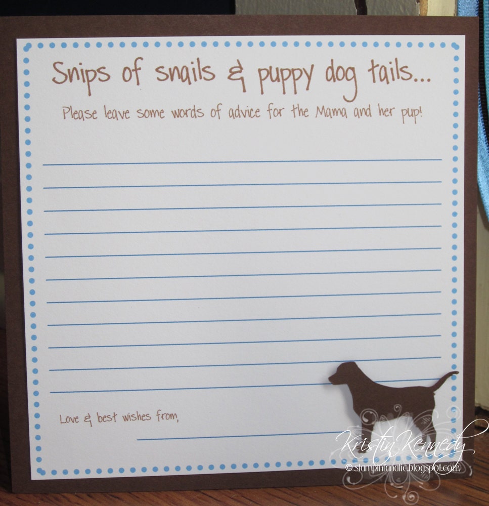 Little Lab Collection: Set of 12 Baby Shower Advice Cards. Puppy Shower. Dog Shower. Lab Silhouette. Il_170x135