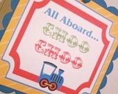 Little Train Collection: Square Scallop Door Sign, Custom, Made-to-Order. Train Birthday. Choo Choo Sign. Train Party. Thomas Party. Il_170x135