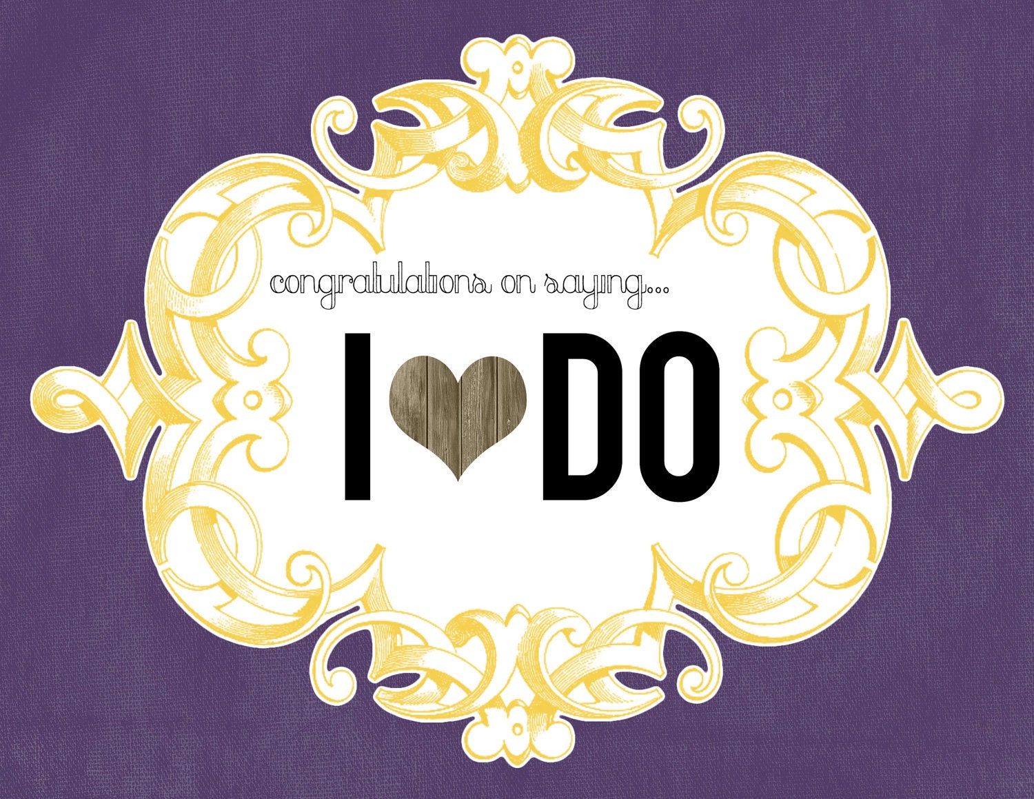 I DO: 4.25 x 5.5 Wedding Card, Colors can be customized Il_170x135