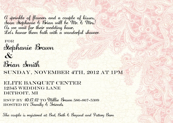 Shabby Chic Bridal/Wedding Shower Invites- Set of 20. 5"x7" matted with silver metallic, finished with rhinestones w/envelopes Il_570xn