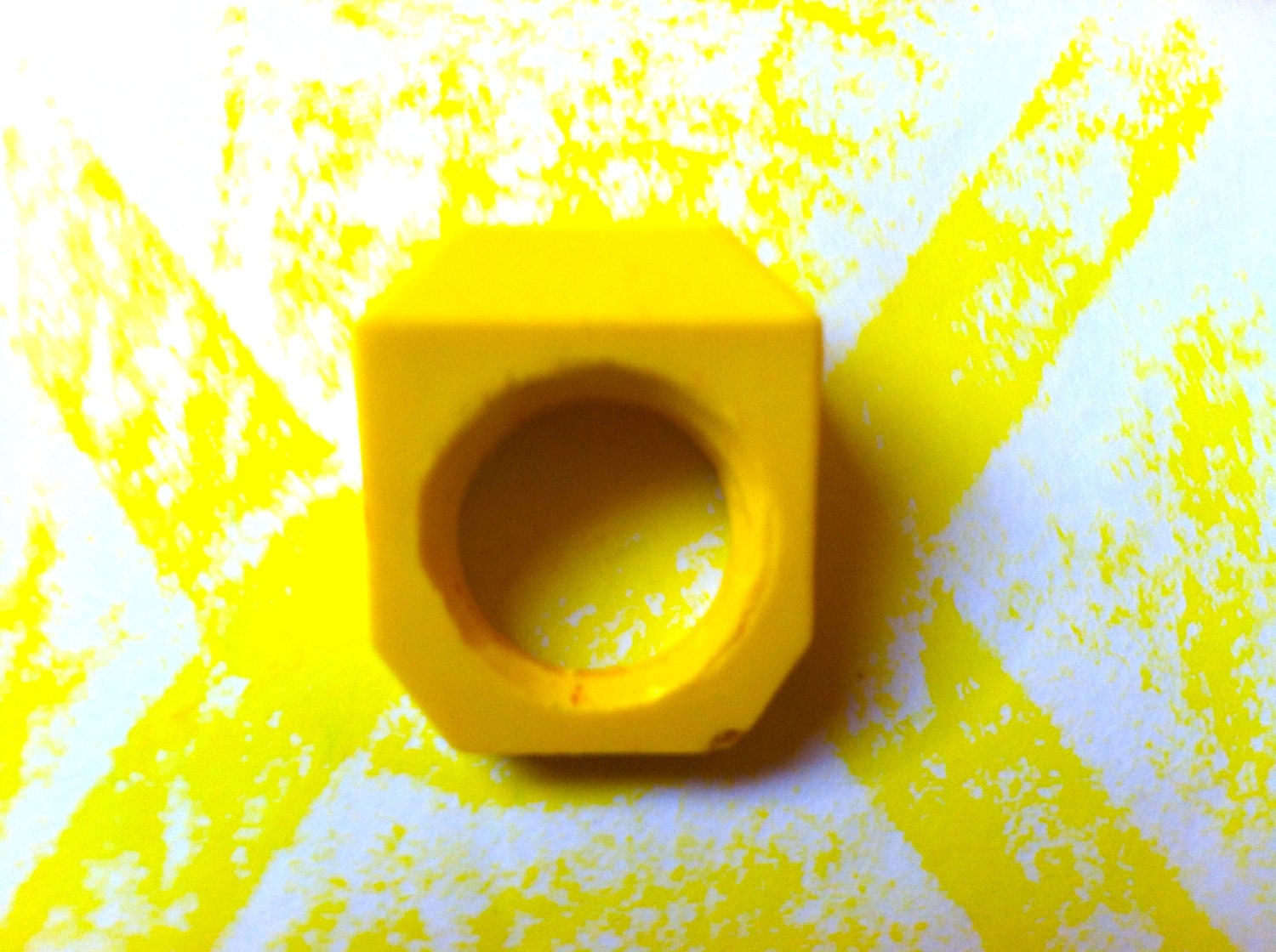 Yellow Crayon Ring KIDs Size - PreMade SALE
