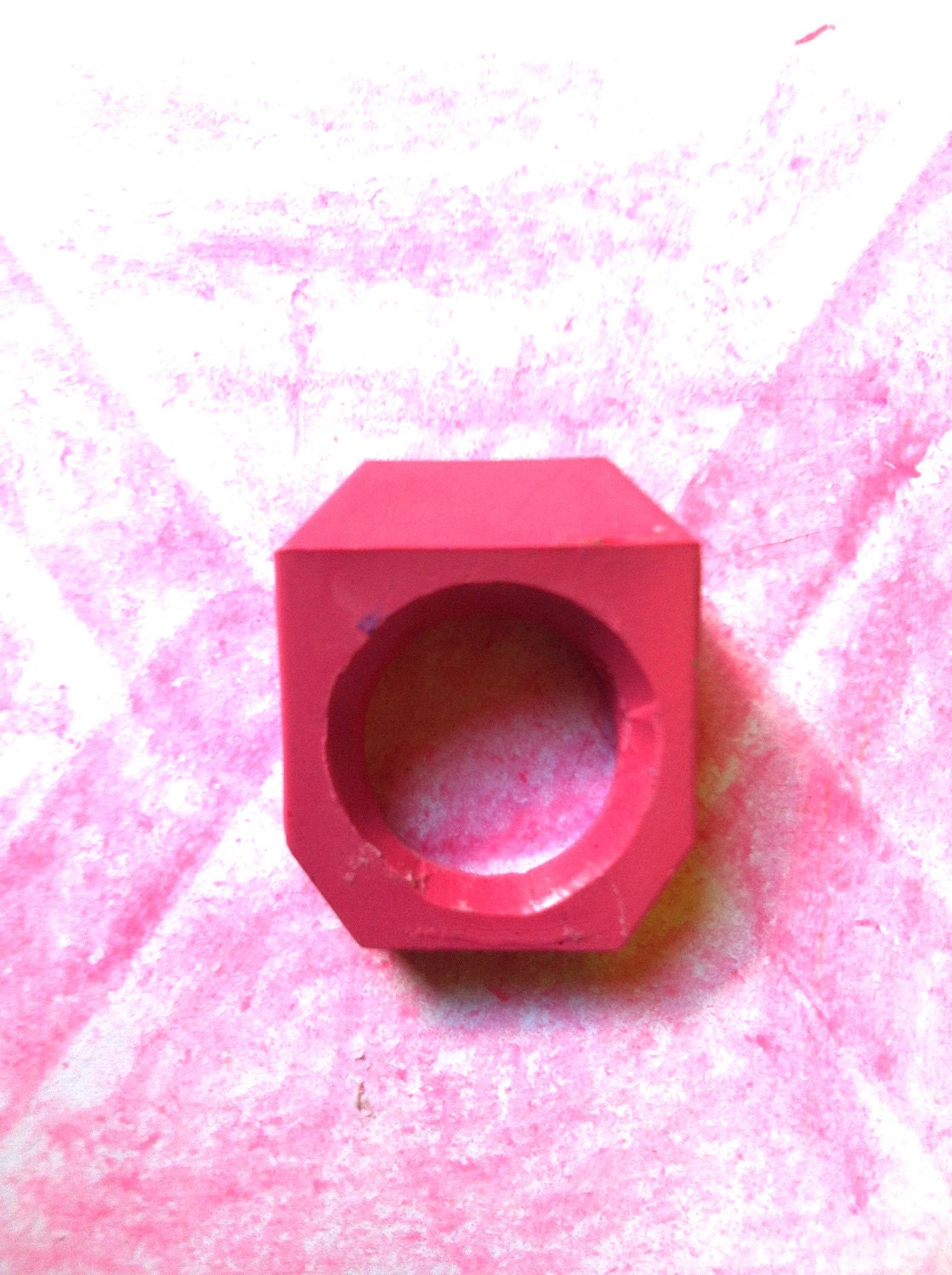 Pink Crayon Ring KIDs Size - PreMade SALE