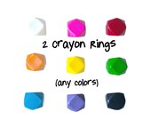 2 Bling Crayon Rings - TWO rings - size 4