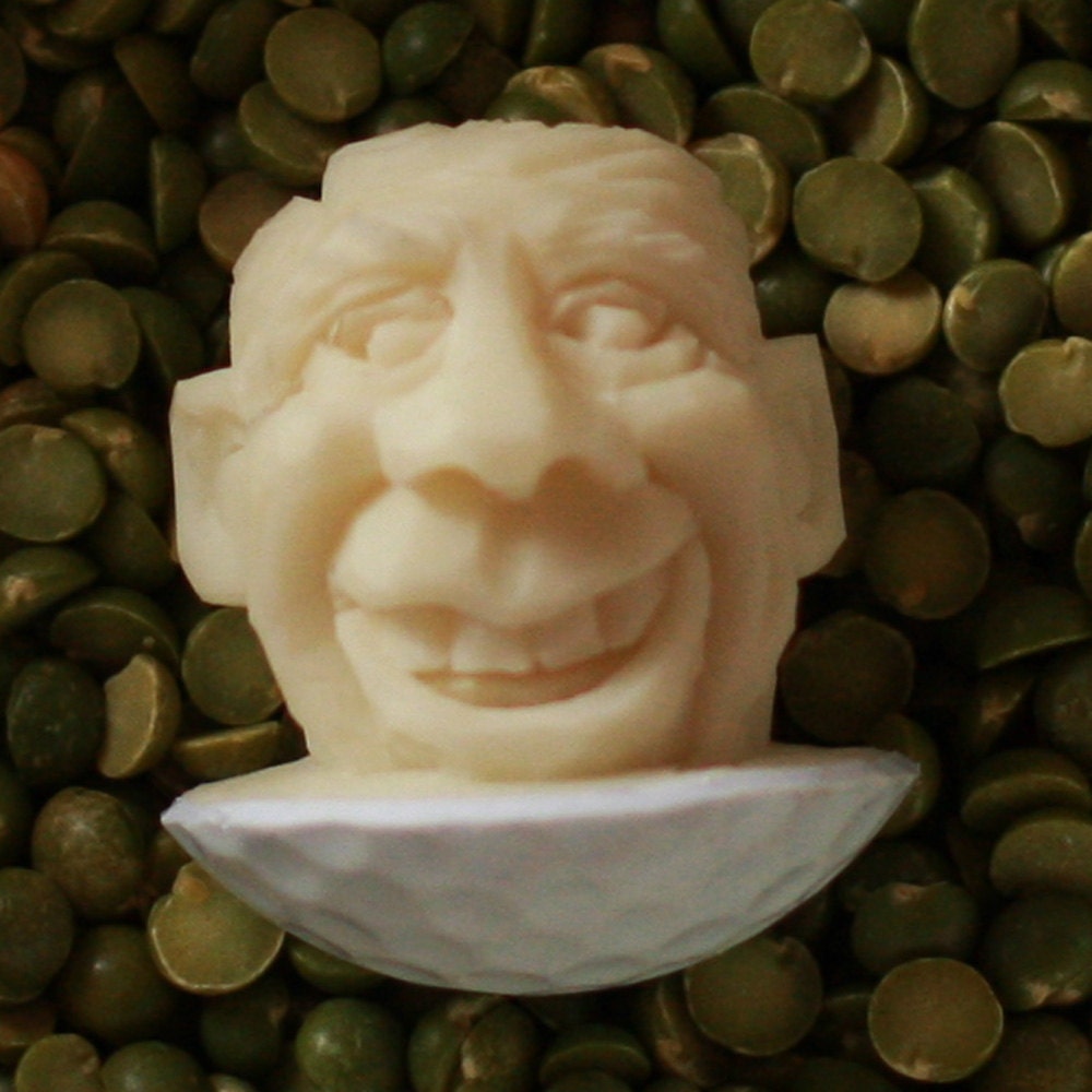 White Hand Carved Caricature Golf Ball with a Personality