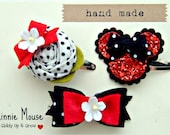 Felt Flower Hair Clip - Minnie Mouse Inspired, Disney Princess