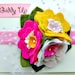 Bright Felt Flowers Headband with vintage millinery flowers, wool felt