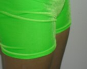 Stretch velvet shorts-neon green-any girls or adult size