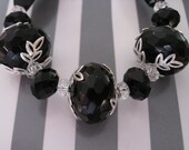 Elegant Onyx Gemstone and Silver Necklace for Women, Handmade Women's Jewelry on Etsy,Gift for Her, Ooak Beaded Jewelry