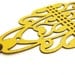 Yellow leather cuff bracelet, laser cut filigree design