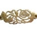 Leather cuff bracelet - laser cut rose in metallic gold