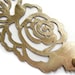 Leather cuff bracelet - laser cut rose in metallic gold