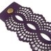 Dark purple / plum leather cuff bracelet - laser cut lace design