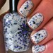 Nail polish - "It's Complicated" black, charcoal and purple glitter in a white base