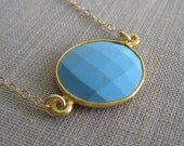 Arizona Turquoise necklace, robins egg blue turquoise gemstone jewelry, aqua blue, teal blue, SALE