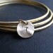 custom initial gold bangles, set of 3 personalized bridal jewelry, letter disc charm, bridesmaid gifts