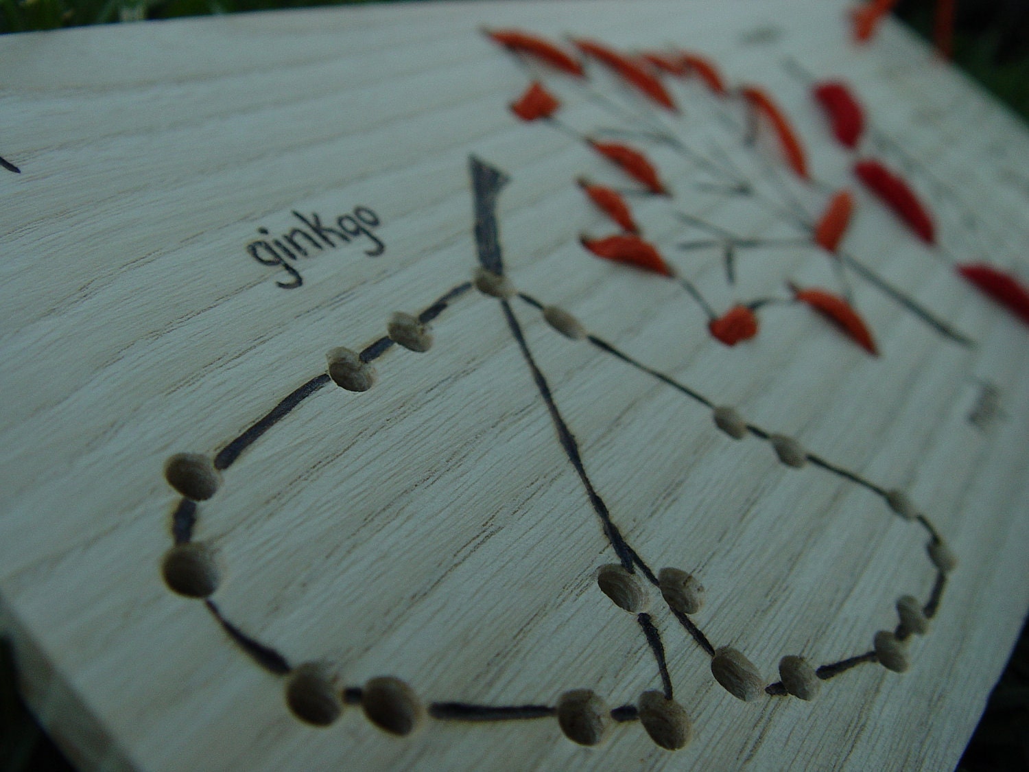 Leaves - Sewing Card - Cherry Wood, Maple or Walnut