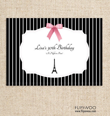 Paris Welcome Sign by FLIPAWOO - A Night in Paris Collection - Customized Printable File