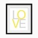 LOVE Digital Print - Yellow and Grey Home Decor Typography Poster
