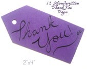 Handwritten Thank You Gift Favor Tags Set of 12