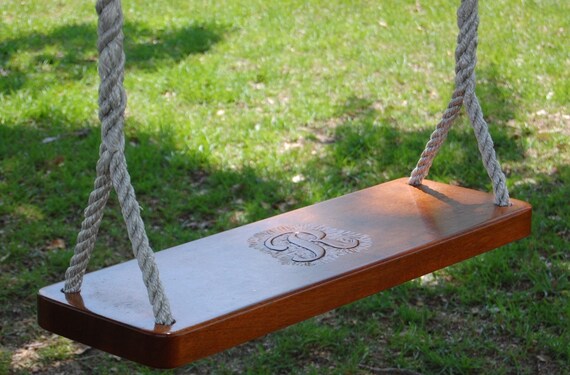 The Ultimate Tree Swing (with) hand carved initial