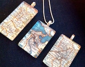 Large Vintage Map Pendant