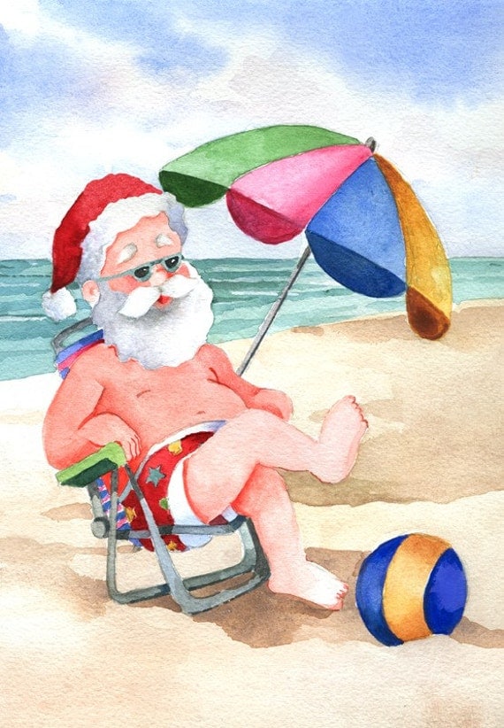santa on the beach santa on the beach
