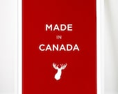 Canada moose poster art print illustration head antlers typography nursery