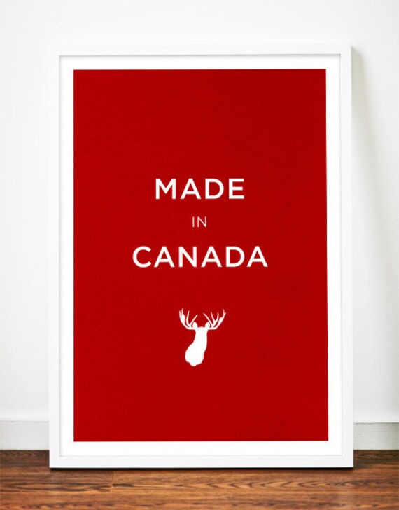 Canada moose poster art print illustration head antlers typography nursery
