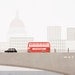 LONDON poster illustration art print LOVE city skyline bridge bus taxi hackney cab