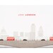 LONDON poster illustration art print LOVE city skyline bridge bus taxi hackney cab