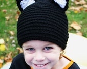 Brand New...Classy Kitty...Crocheted hat...Made to order in any size...NB - Adult...perfect for birthday's, Chrismas, Winter, or Dress up