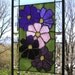 Stained Glass Window Panel--Cosmos Flowers 12" x 18"