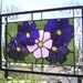 Stained Glass Window Panel--Cosmos Flowers 12" x 18"