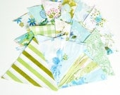 DIY Bunting Kit - Blue and Green Vintage Fabrics