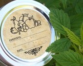 Vintage Fruit Canning jar labels, 2 inch round stickers for mason jars, fruit  preservation, jam and jelly
