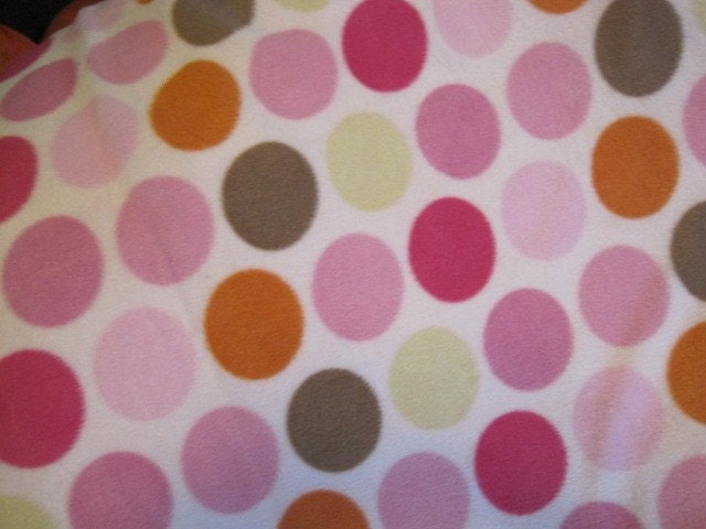 Circles on Pink with Dark Pink Handmade Fleece Blanket