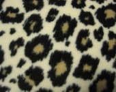 Cheetah Spots on White All Over with Beige Fleece Blanket