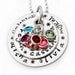 INSURANCE Included Hand Stamped Mother  GRANDMOTHER Personalized Pendant with Swarovski Crystals