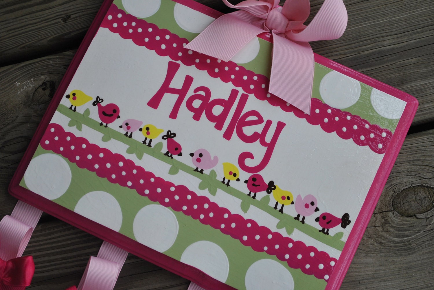 Bow Holder - PENELOPE Design M2M Pottery Barn - XLarge - Handpainted and Personalized Hair Bow Holder
