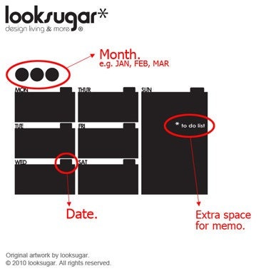 Chalkboard Decal Wall Planner - Wall Calendar for Home / Office - 0020