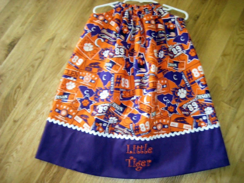 Free Shipping Little Clemson TIger Pillowcase Dress