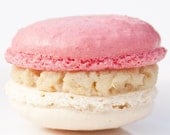 Macaron photography, Food photography print, french home decor strawberry and vanilla, 8x8 kitchen shabby chic wall art poster