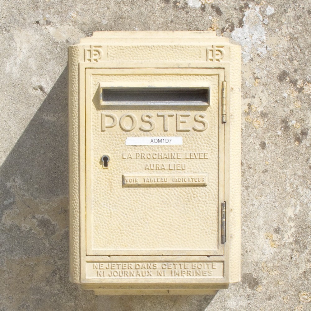 Mail Box photography print, Brittany, France, Pastel monochromatic photography 8x8 Fine Art poster French retro Home decor color still life