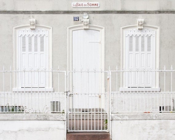 White villa Photography print North of France 8x10 Minimalist Monochromatic French wall home decor poster still life beach house