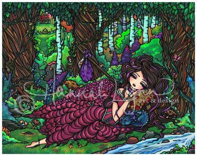Runaway Princess Dragon Fantasy Art Print Hannah Lynn
