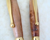 Fantastic Pen and Pencil Set  in Cherry Burl Wood with Classic 24k gold fittings