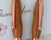 Wood Pen and Pencil Set  in Pink Ivory wood with copper color fittings
