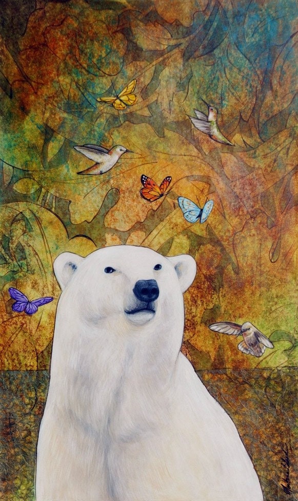 Polar Bear Art Print "Polar Bear Dream" 11 x 14