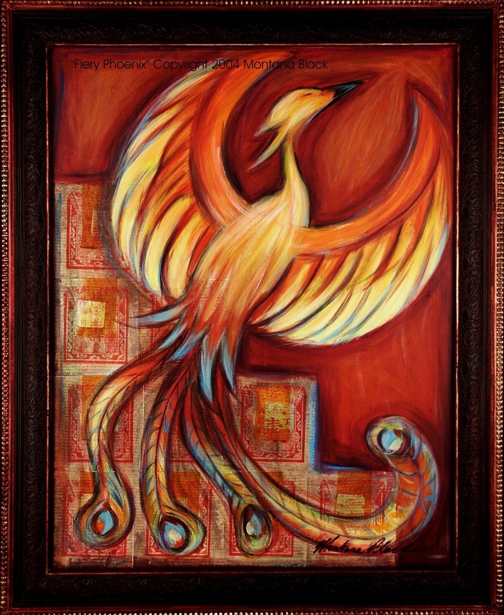 Original Art Print "Fiery Phoenix" 16x20